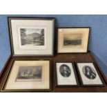 Five etchings, including the Castle of Ashby de la Zouch, Leicestershire, etc.