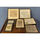 A collection of engraved maps of Leicestershire, mainly 17th Century, including one by Robert Morden
