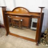 An Edward VII mahogany overmantel mirror