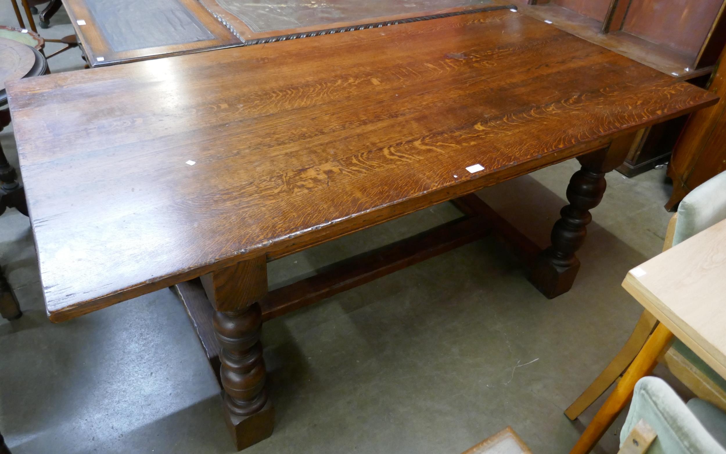 An 18th Century style oak refectory table - Image 2 of 2