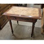 A Victorian Heal & Son, London mahogany single drawer writing table