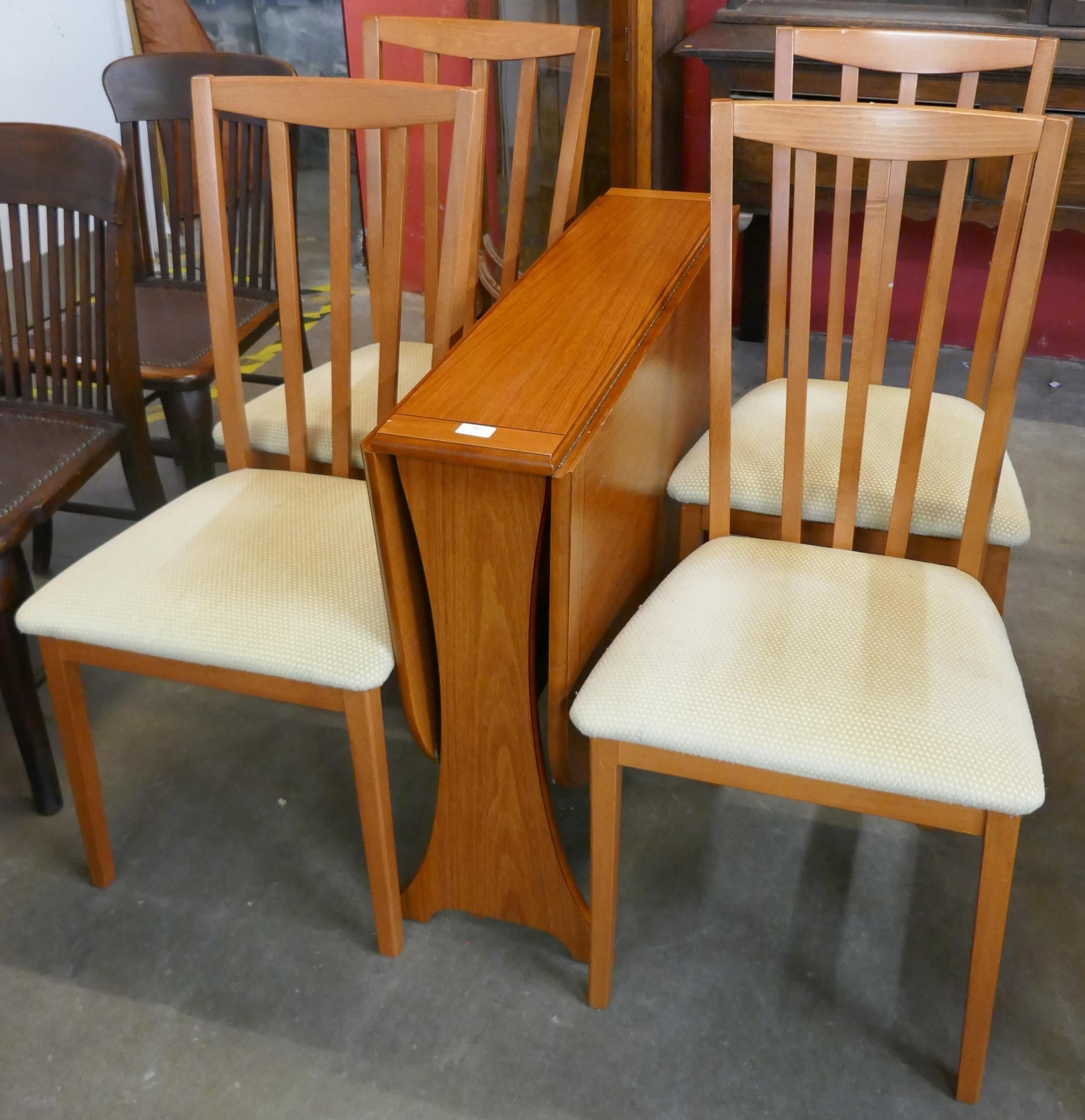 A Morris of Glasgow teak drop-leaf table and four chairs - Image 2 of 2
