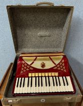 A cased Hohner accordion