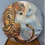 Clare Bentley Smith, Poshfruit , Save The Wild Tiger, mixed media on board