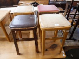 Four beech school laboratory stools