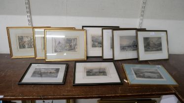 Assorted engravings, Holy Island, Bamburgh, etc.