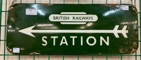 An enamelled British Railways station sign