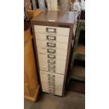 A Bisley metal fifteen drawer filing cabinet
