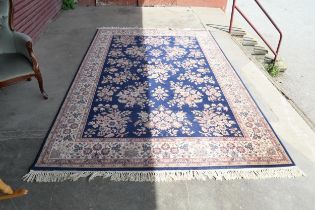 A blue ground rug