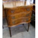 A small Queen Anne style burr walnut chest of drawers