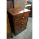 A Victorian mahogany three drawer chest