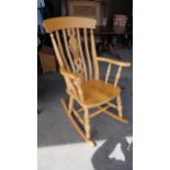 A beech farmhouse rocking chair