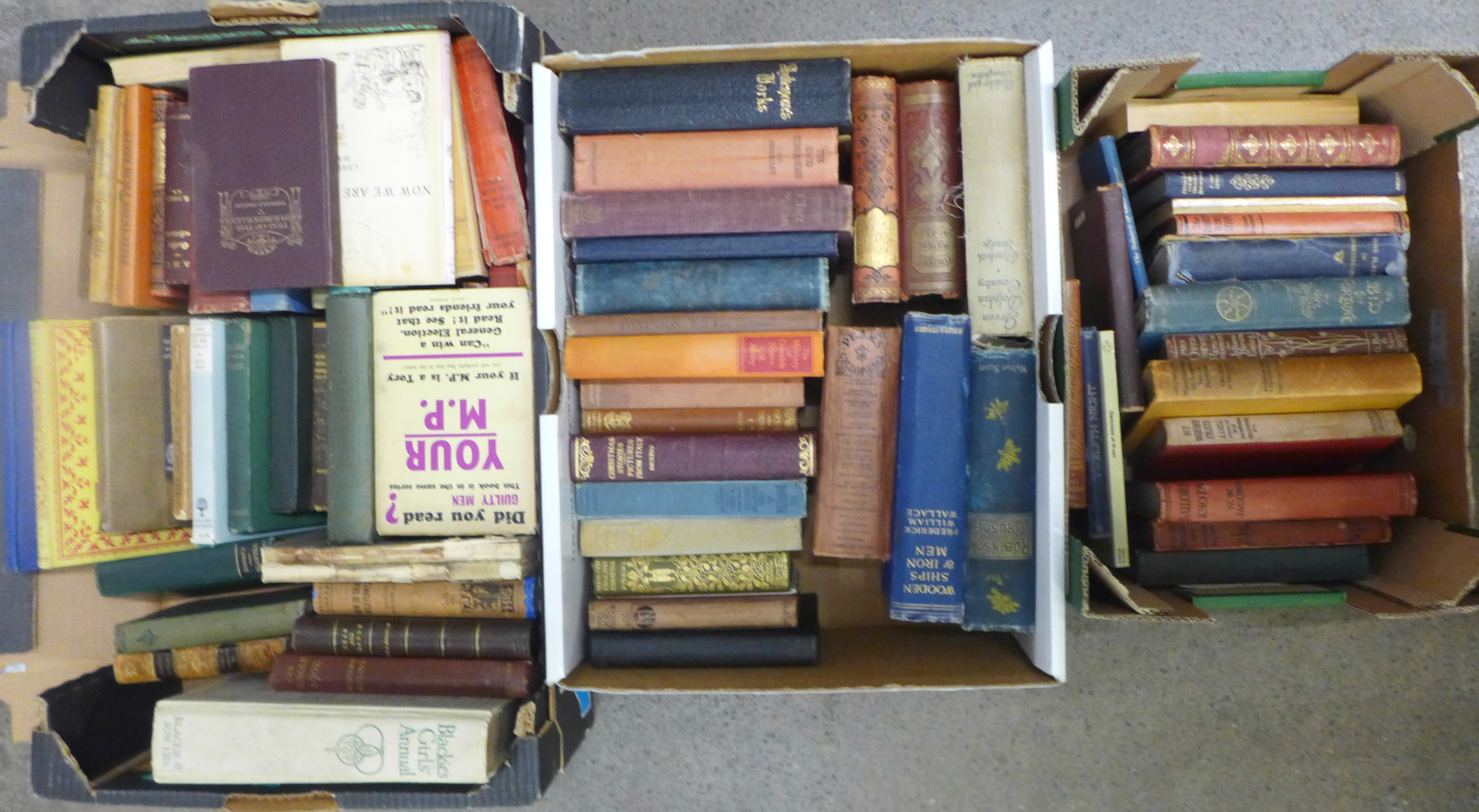 A collection of over eighty 19th and early 20th Century books, including Shakespeare's works,