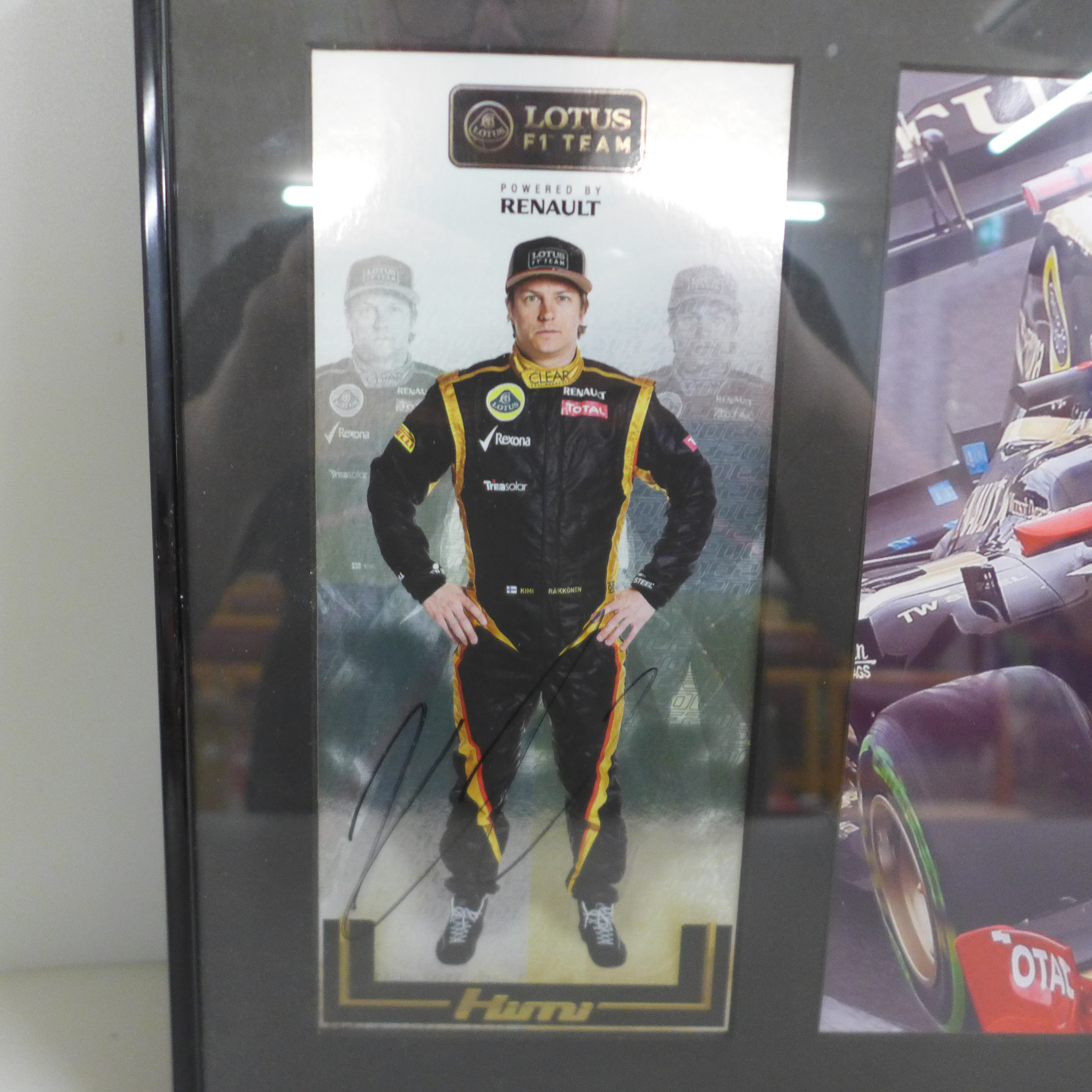 Three motor racing autograph displays, Jean-Eric Vergne, Mark Webber and Kimi Räikkönen, each with - Bild 8 aus 9