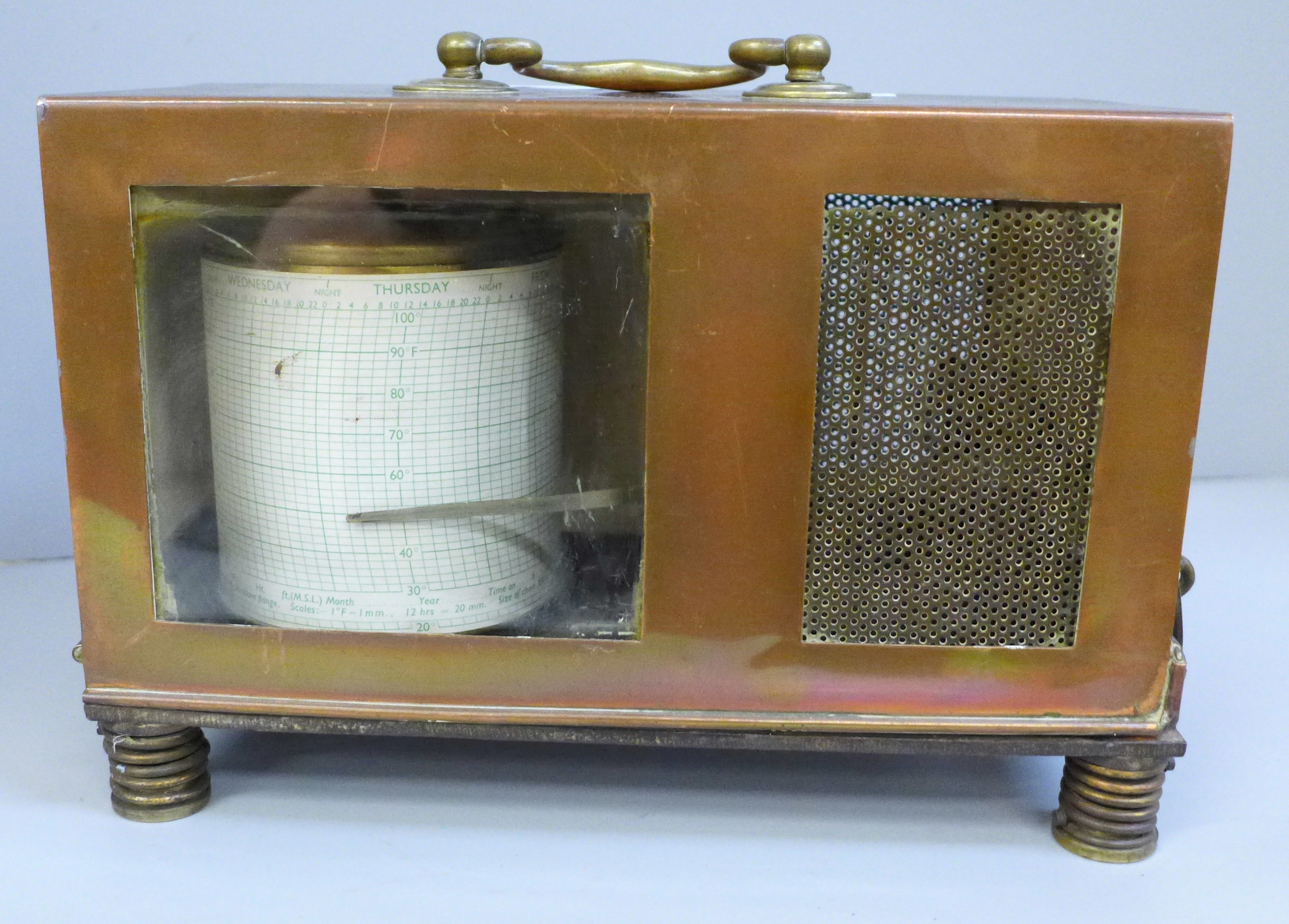 An Edwardian marine copper thermograph - Image 5 of 5