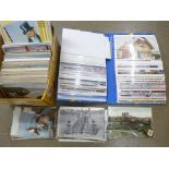 Postcards; a box of postcards, vintage to modern