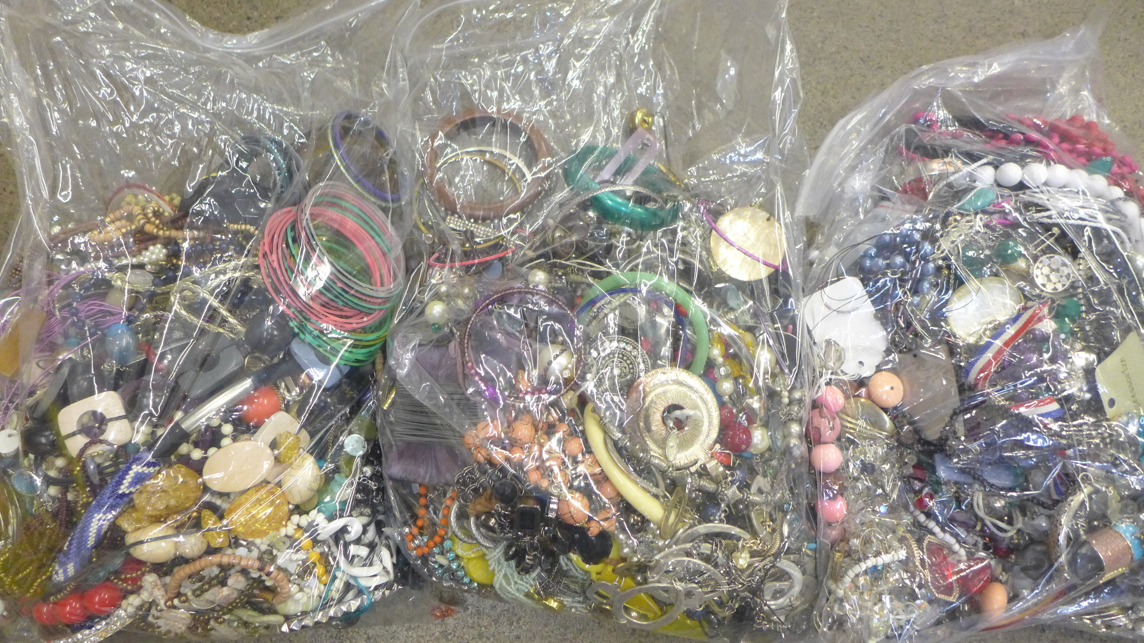 Three large bags of costume jewellery - Image 2 of 2