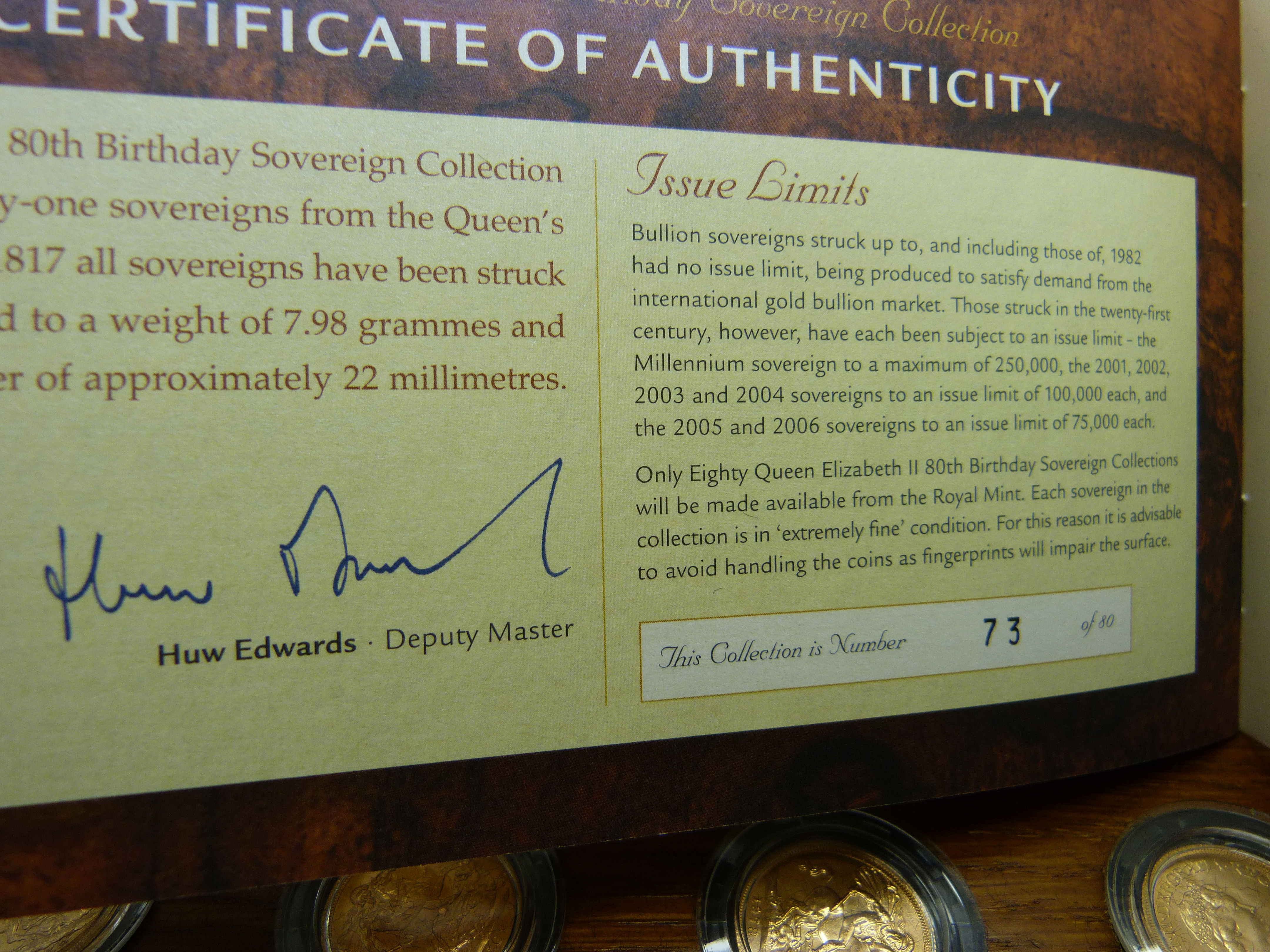 A set of thirty-one full sovereign gold coins, Elizabeth II Eightieth Birthday Sovereign - Image 11 of 11