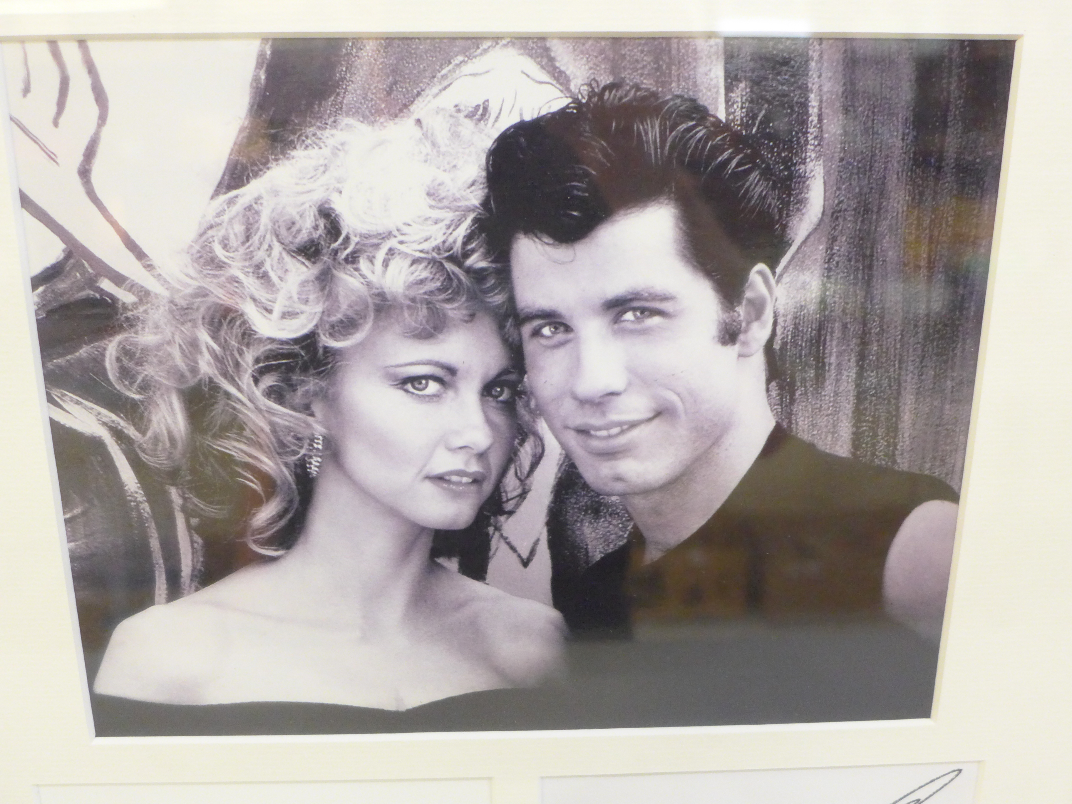 An Olivia Newton-John and John Travolta Grease autograph display Rutland Antiques AFTAL registered - Image 2 of 5