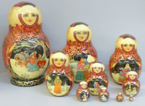 A large lacquered Russian doll, 21.5cm