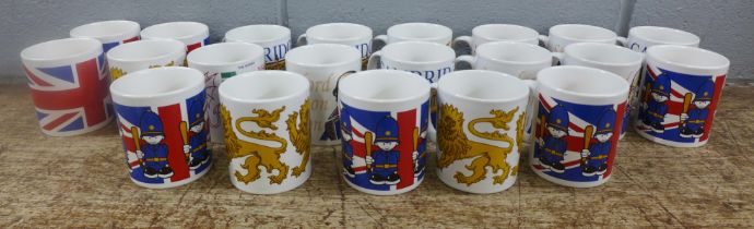 Twenty-one new mugs with various designs **PLEASE NOTE THIS LOT IS NOT ELIGIBLE FOR IN-HOUSE POSTING