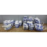 Thirteen Leonardo Collection blue and white mugs, other blue and white vases, jugs, teapot, etc.,