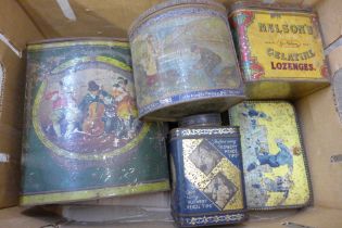 A John Player wedge shaped Countrylife tobacco tin and four other tins