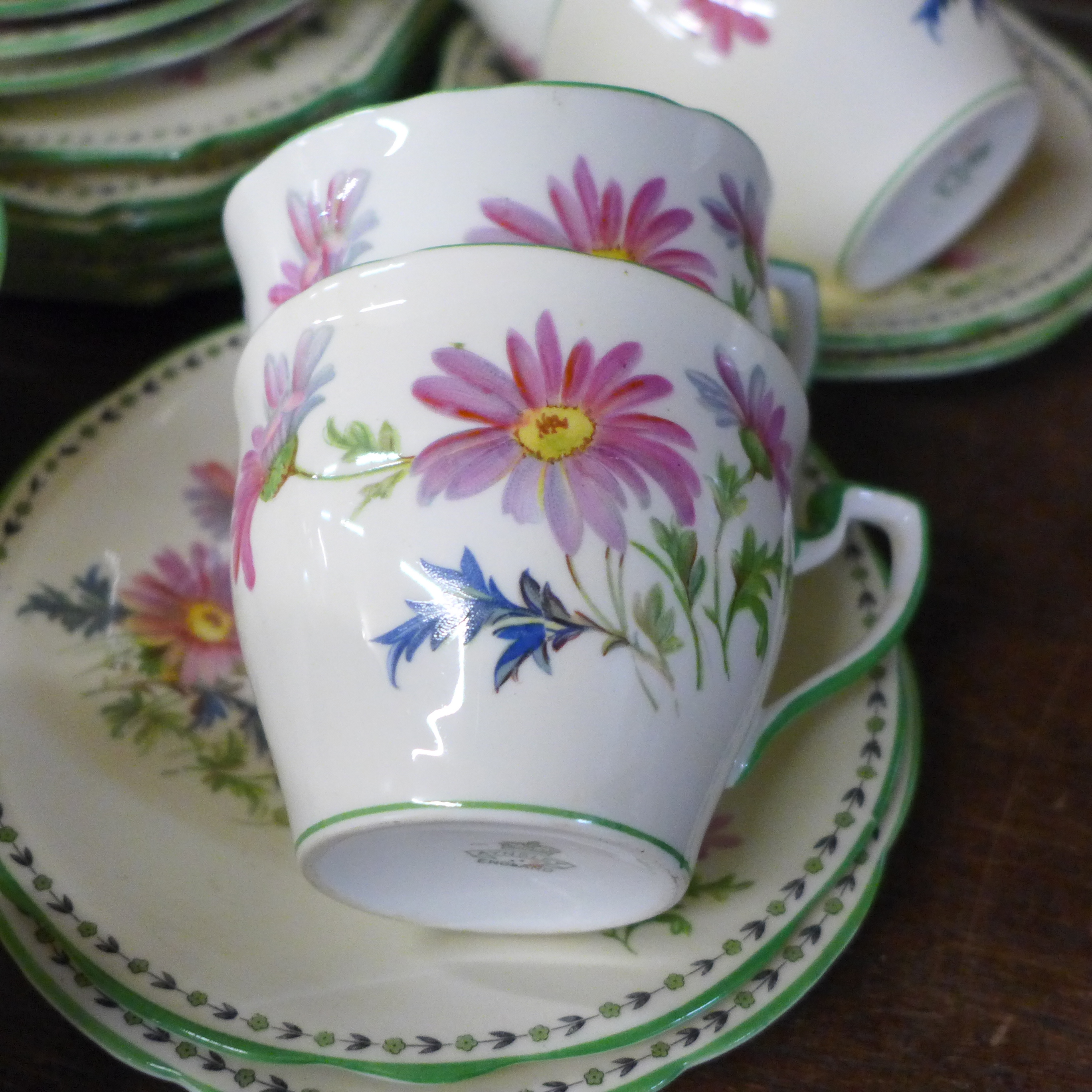 An Aynsley hand painted floral part tea set, four cups a/f and Jeff Banks Porto of Call jug and pair - Image 3 of 6