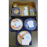 A set of twelve Bradex Russian limited edition small plates, four Deities of Ancient Egypt plates,