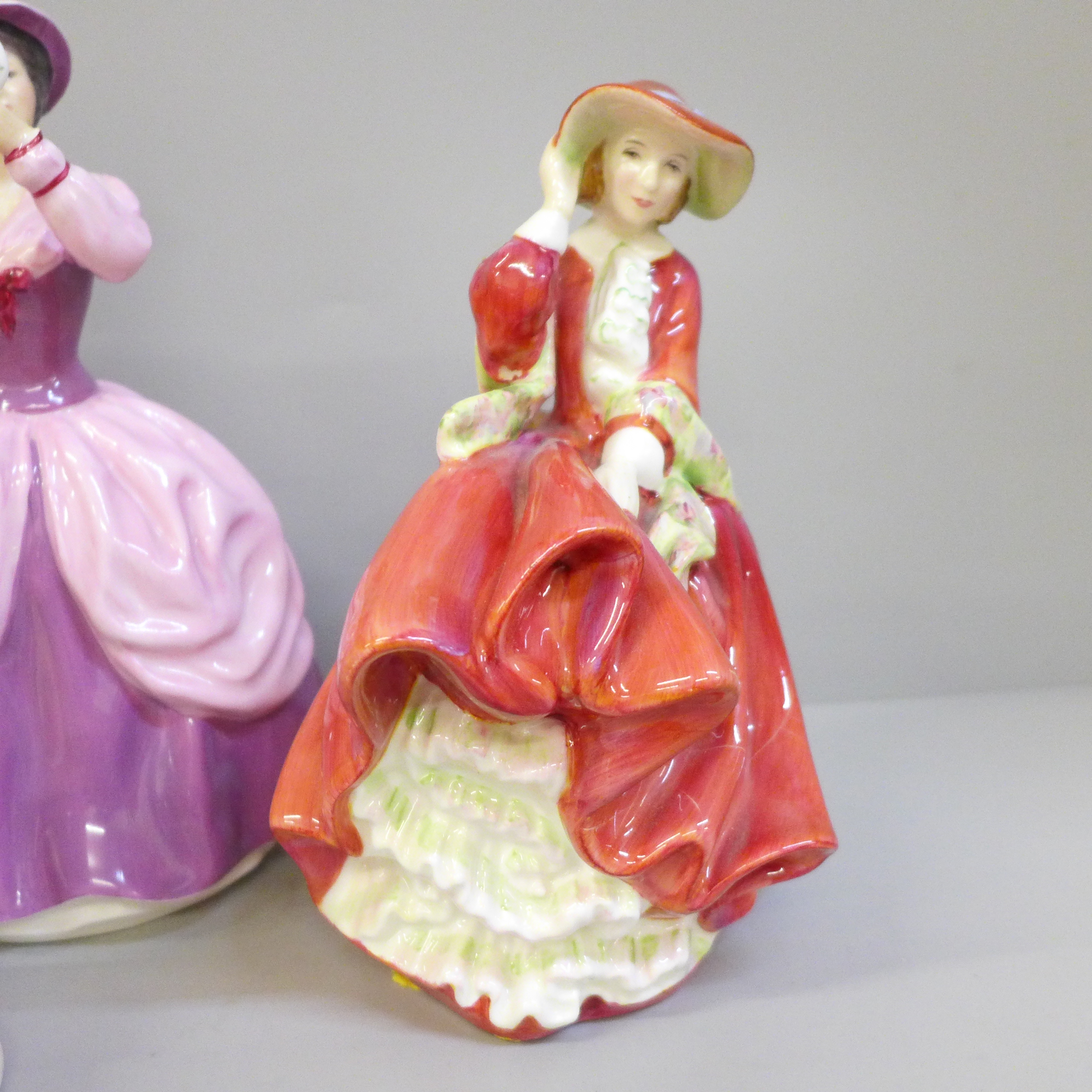 Three Royal Doulton figures, Top O' The Hill, a/f, Lady Pamela, The Last Waltz and a figure group - Image 2 of 6