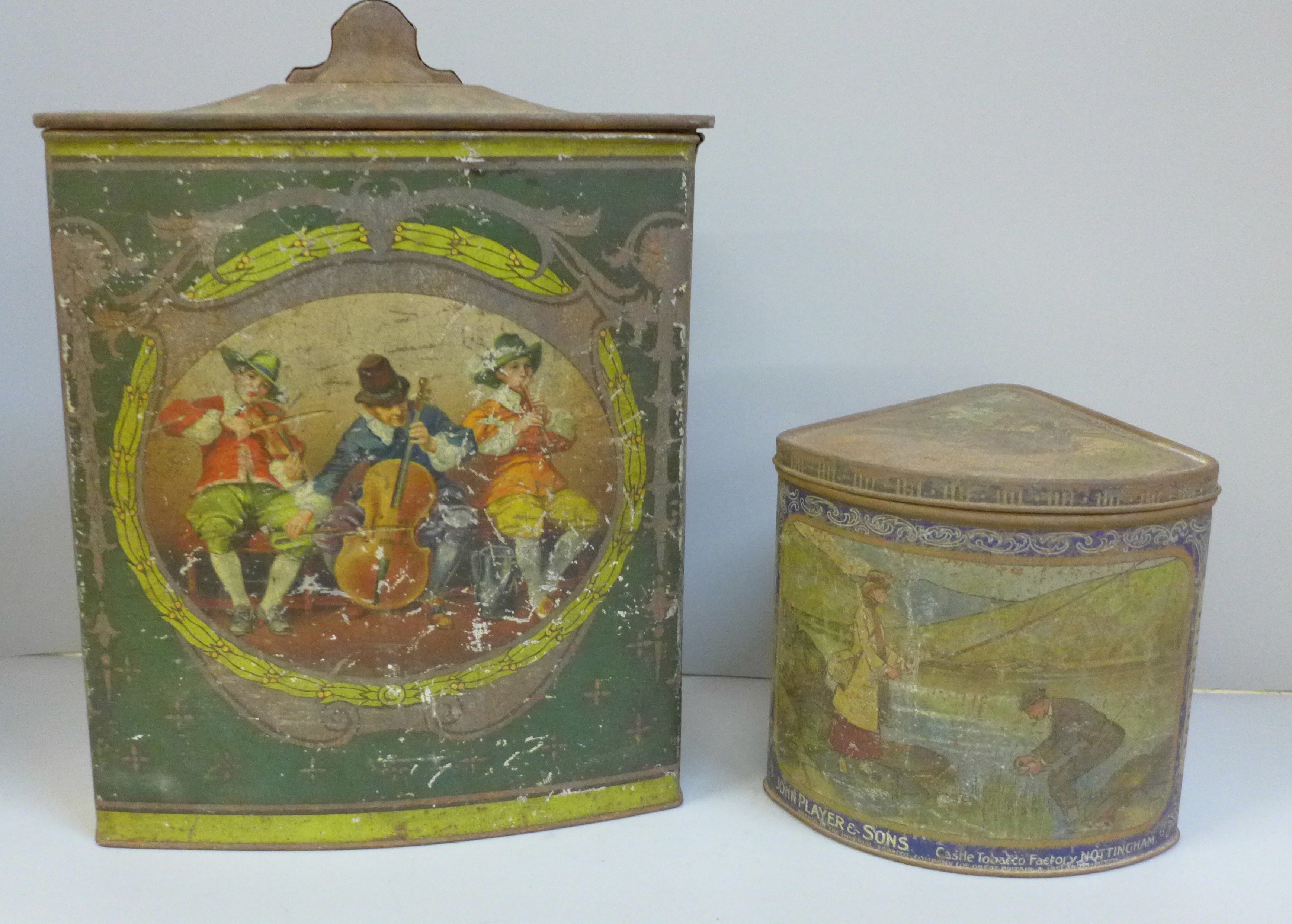 A John Player wedge shaped Countrylife tobacco tin and four other tins - Image 3 of 5