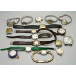 A collection of lady's and gentleman's mechanical wristwatches