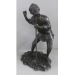 A Chinese spelter figure of an elder, 27cm