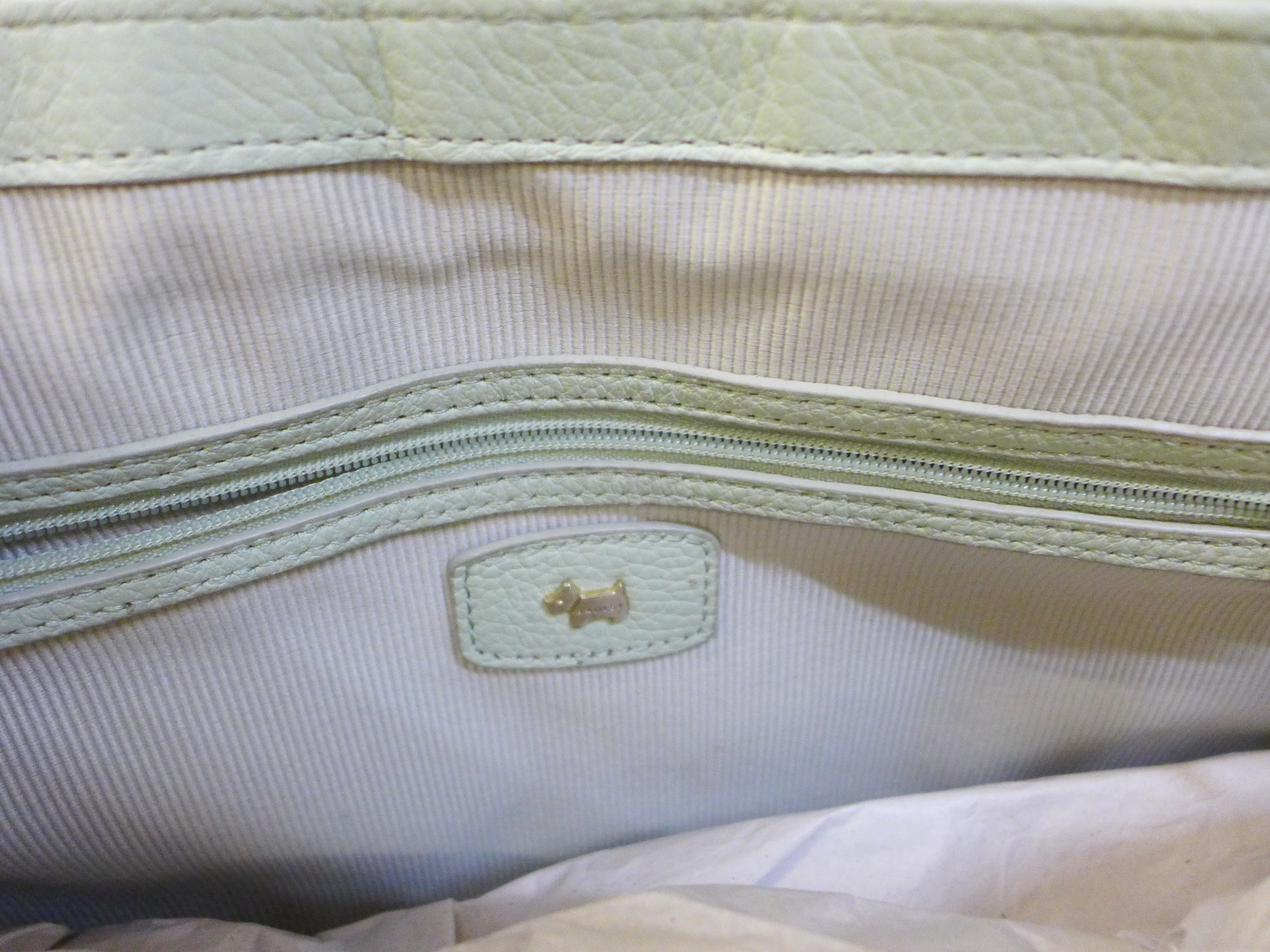 Two Radley pink and pistachio handbags, both with dust bags - Image 3 of 5