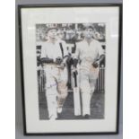 A Don Bradman autograph display with A Sign of the Times AFTAL registered C.O.A.
