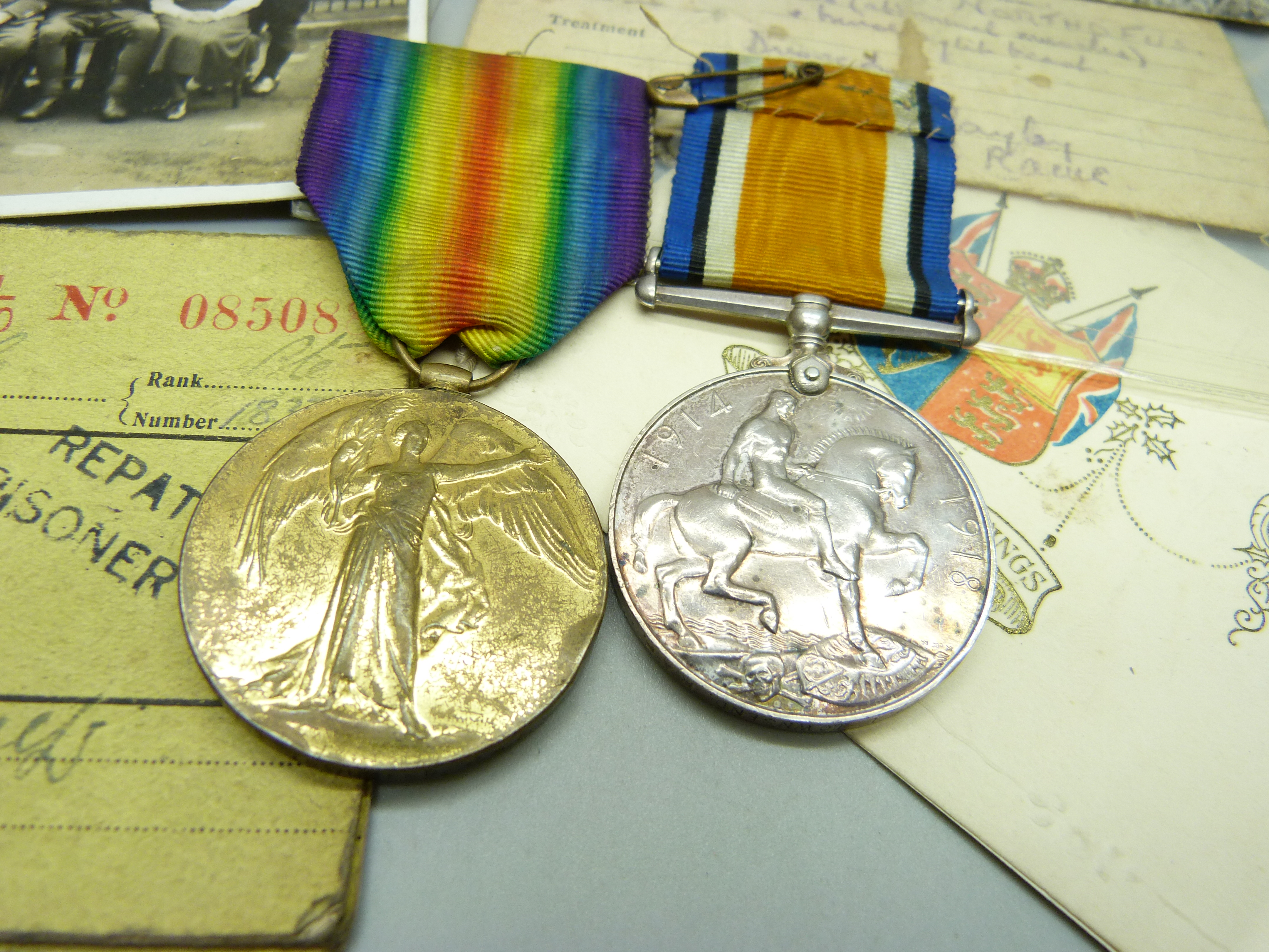 A pair of WWI medals to 2/LIEUT. L. Townsend R.A.F. and ephemera related to Private 18374 Cyril - Image 2 of 6