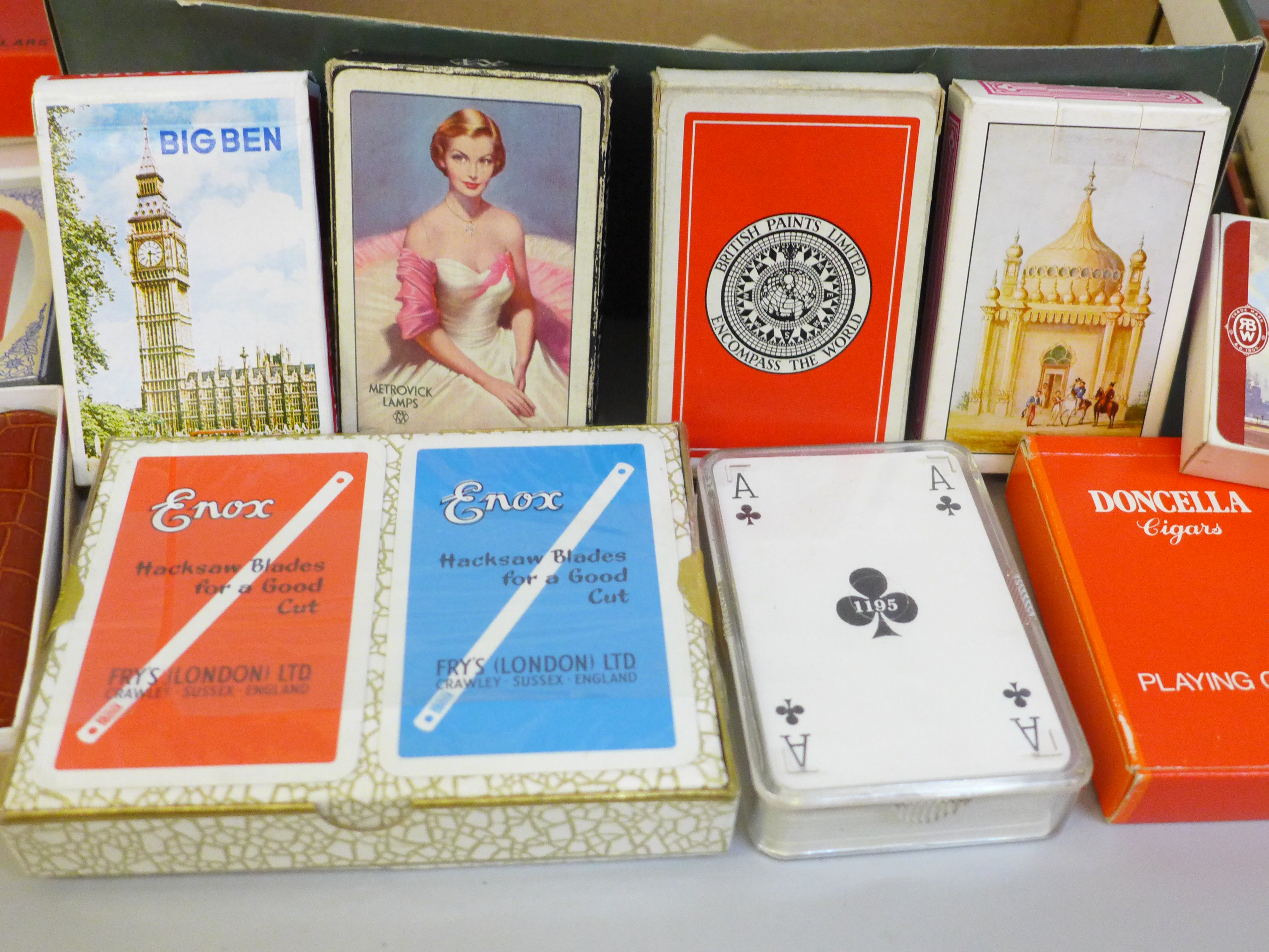 A leather cased Bridge set and a collection of playing cards (some unused) - Image 2 of 5