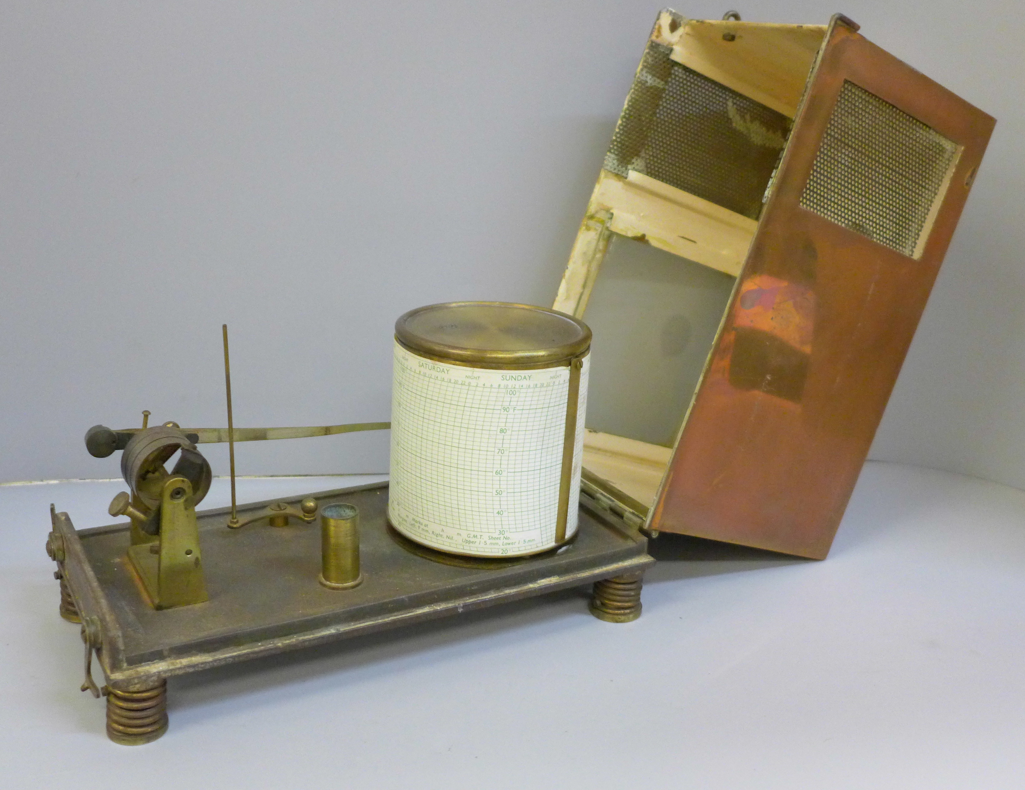 An Edwardian marine copper thermograph