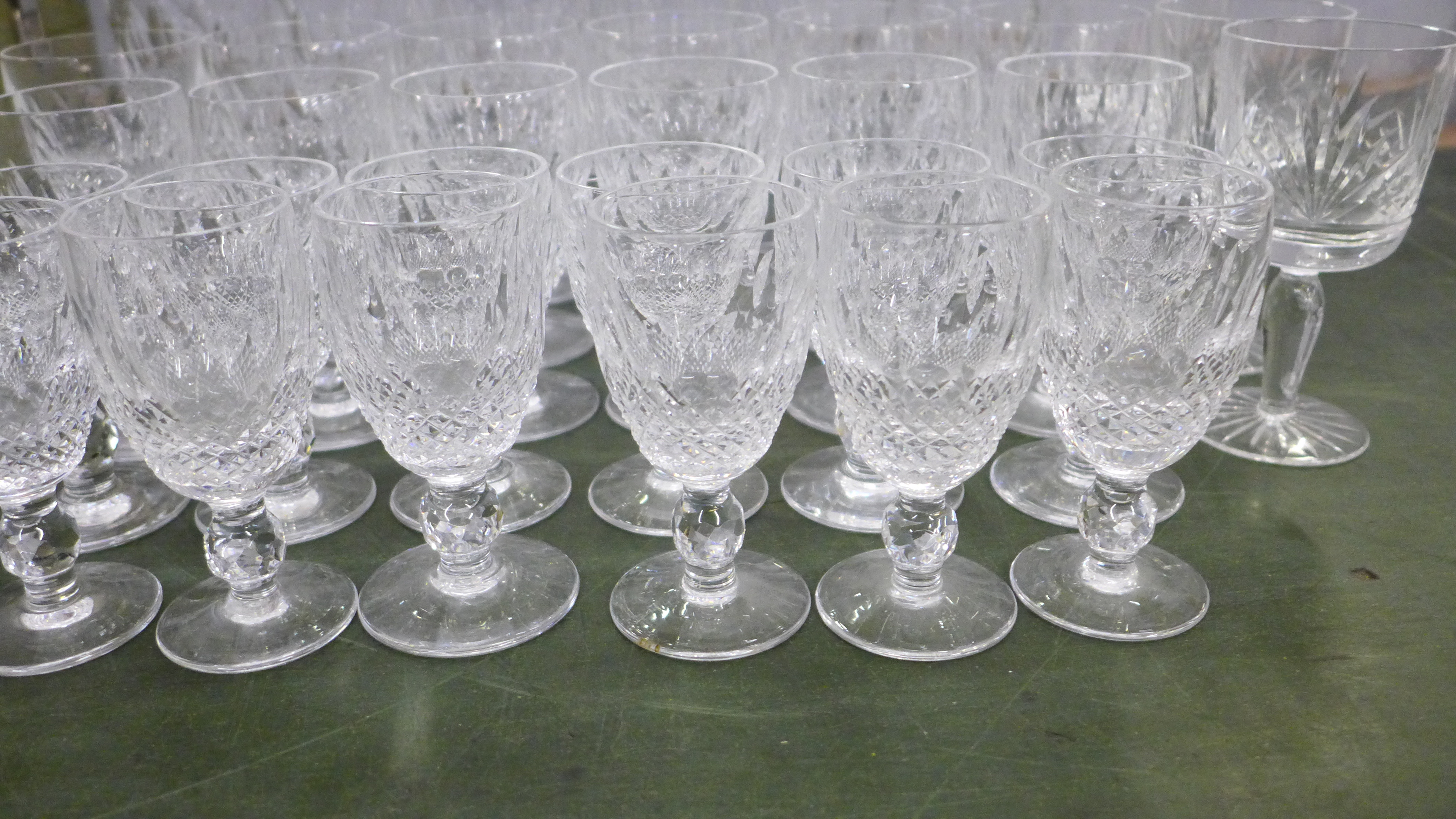 A set of Waterford Crystal drinking glasses; six champagne glasses, six wine glasses, six sherry - Image 2 of 6