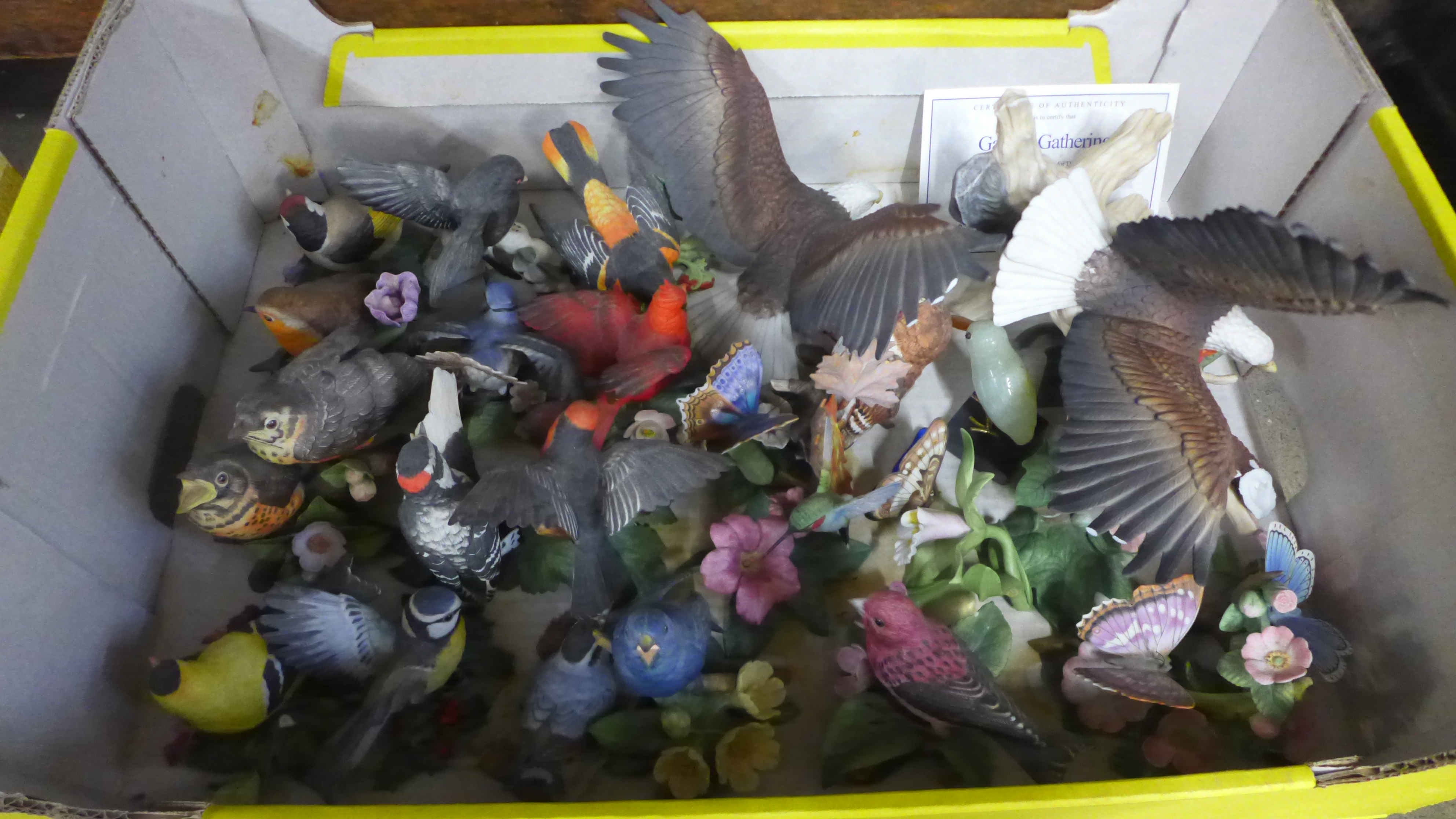 Two boxes of mixed bird and animal figures, Brooks and Bentley, a Danbury Mint Rainbow Rising - Image 3 of 3