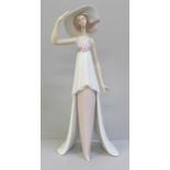 A Lladro figure of a girl wearing a sun hat, 6236 backstamp, 35.5cm