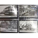 A large postcard collection album of approximately 175 mainly real photograph postcards covering