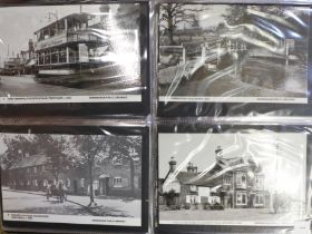 A large postcard collection album of approximately 175 mainly real photograph postcards covering