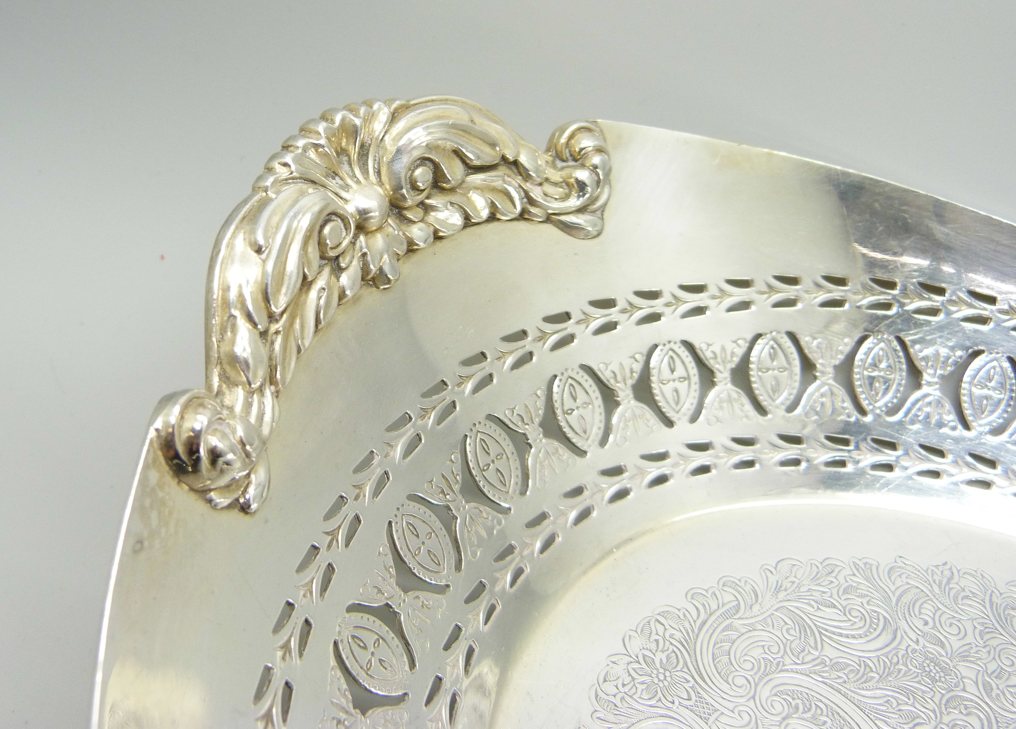 Three silver spoons, 37g, together with a collection of silver plated items including a mother of - Image 3 of 10