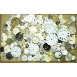 Assorted pocket watch and wristwatch movements including a pocket watch movement signed Cartier, a/f