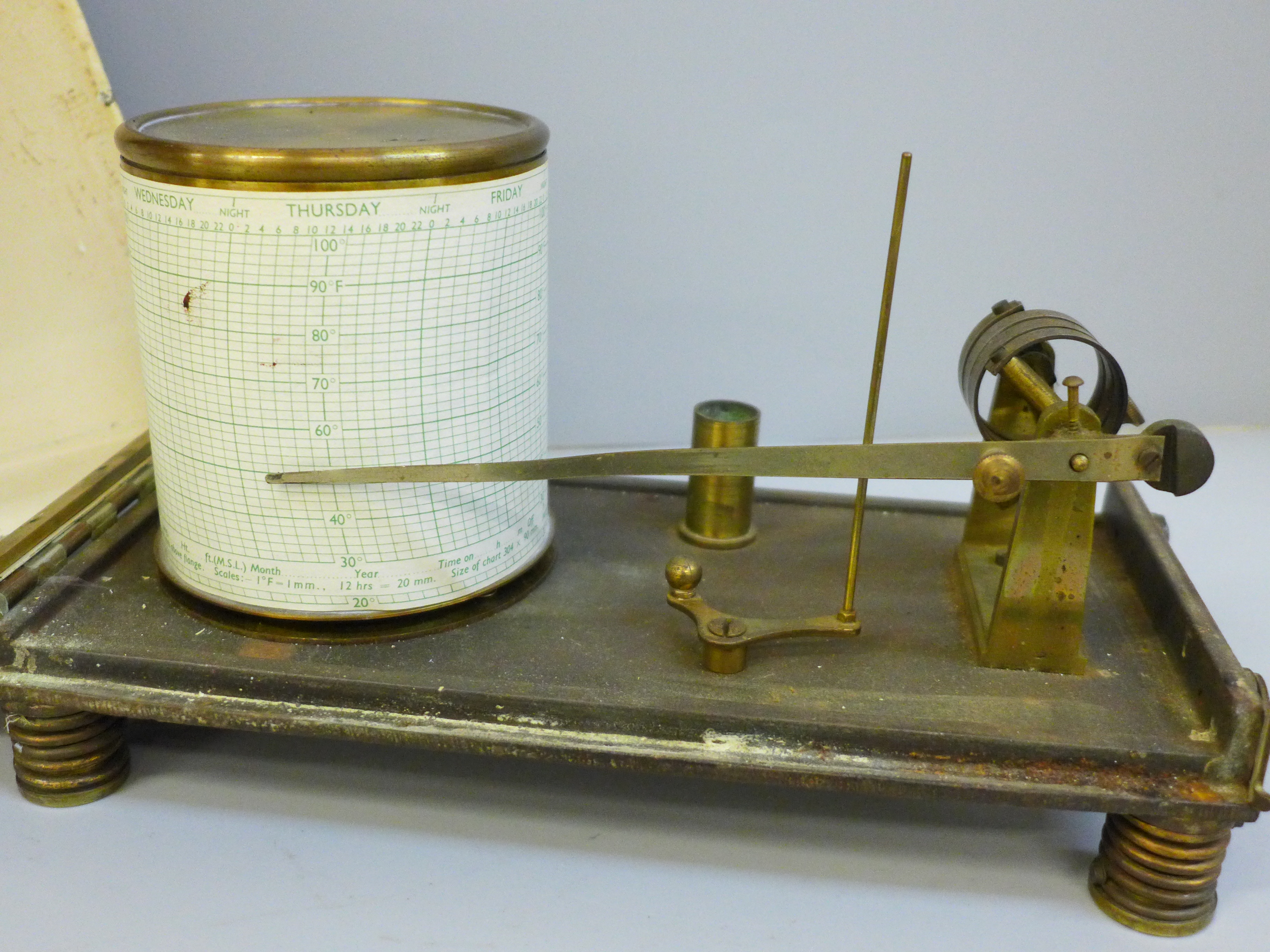 An Edwardian marine copper thermograph - Image 3 of 5