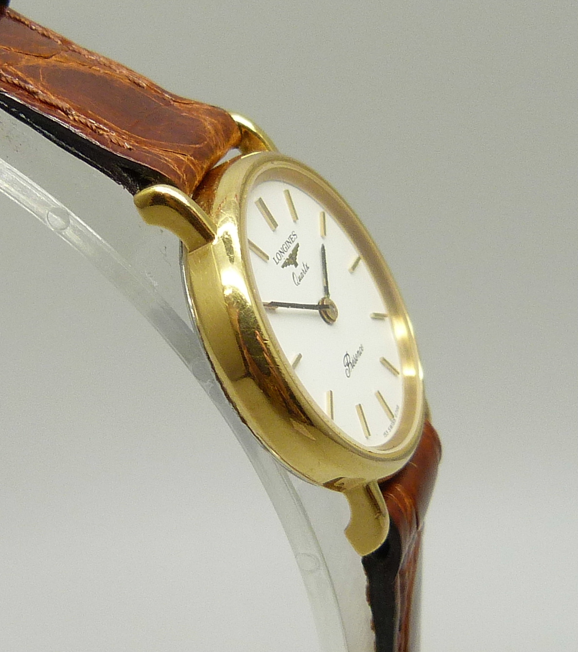 A lady's Longines quartz wristwatch on a Cobra leather strap, 25mm including crown - Image 3 of 4