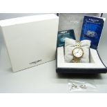 A gentleman's Longines wristwatch, boxed with paperwork and spare links, 38mm including crown