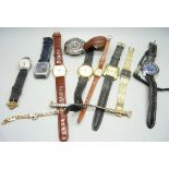 A collection of watches including Bulova and Rotary