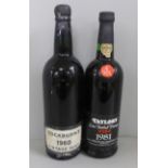 Two bottles of vintage Port, Cockburn's 1960 and Taylor's 1981 **PLEASE NOTE THIS LOT IS NOT